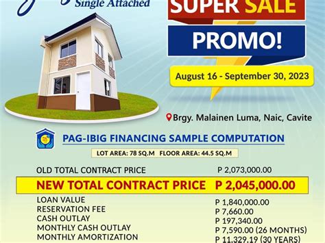 Pre Selling Bedroom Single Attached House For Sale Thru Pag Ibig