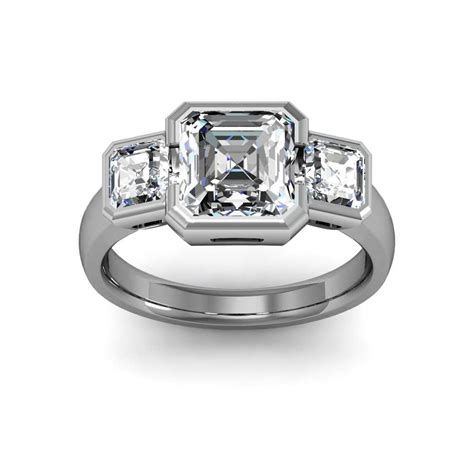 3 Carat Asscher Cut Diamond Engagement Rings