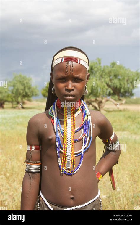 Portrait Of A Girl Erbore Omo Valley Southern Ethiopia Africa Stock