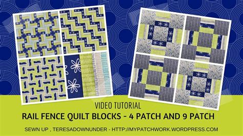 Video Tutorial 2 Rail Fence Quilt Blocks Beginner Quilt Block Youtube