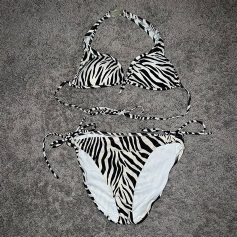 Victoria S Secret Zebra Print Bikini Swim Suit Set Gem