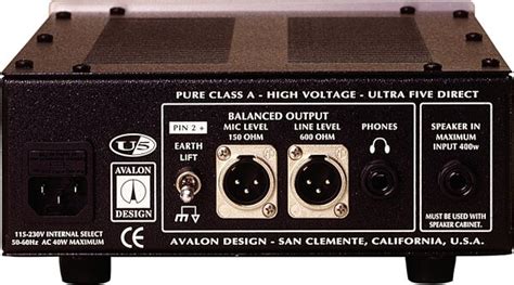 Avalon U5 Class A Mic Preamp Zzounds