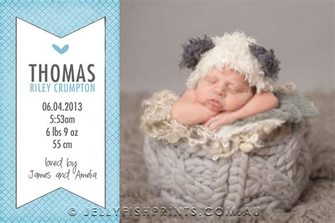 Printable DIY Baby Boy Announcement Cards