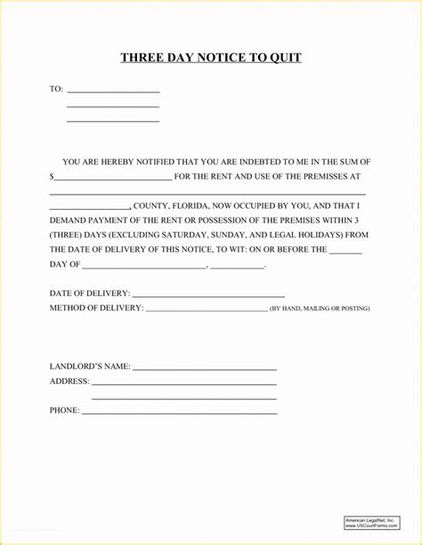 Printable Texas Day Notice To Vacate Template Pdf Example In