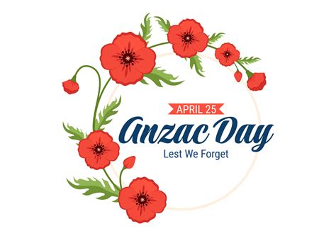 Anzac Day Of Lest We Forget Illustration With Remembrance Soldier