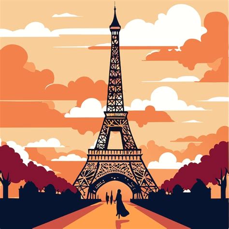 Premium Vector Beautiful Eifel Tower Captured In Peris Vector