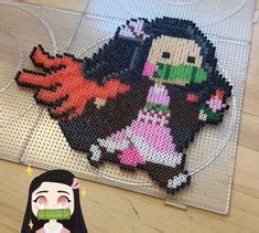 Nezuko Perler Art In Fuse Beads Hama Beads Perler Beads