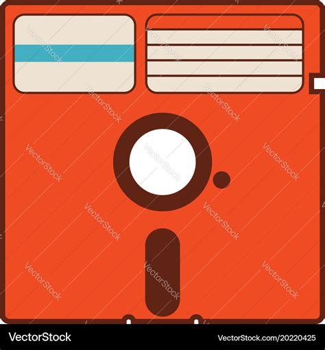 525 Floppy Disk Vintage Diskette Classic Vector Image