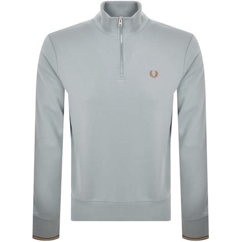 Fred Perry Half Zip Sweatshirt Blue Mainline Menswear United States