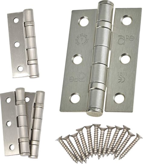 Eclipse Steel Ball Bearing Door Hinges 3 Inch 75mm Grade 7 Fire Rated One Pair And Screws