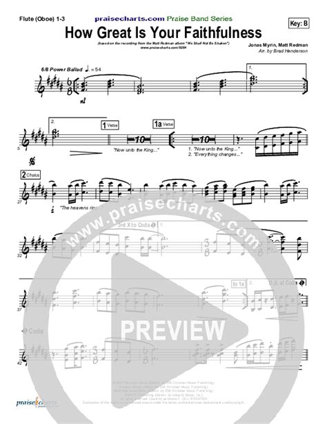 How Great Is Your Faithfulness Flute Oboe Sheet Music Pdf Matt Redman