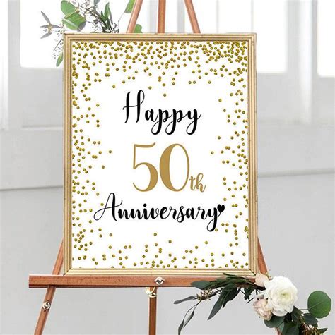 Happy 50th Anniversary Cheers To 50 Years 50 Thwedding Etsy Happy