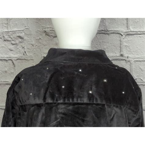 Vintage Quacker Factory Black Velour Jacket W Rhines Gem