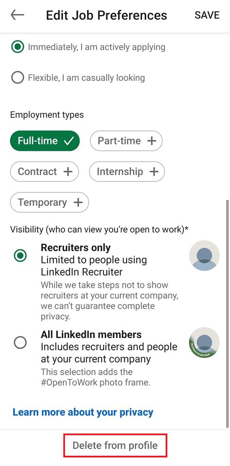 How To Remove Open To Work On Linkedin Mobile App Techcult