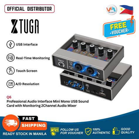 Xtuga Q Professional Audio Interface Mini Mono Usb Sound Card With