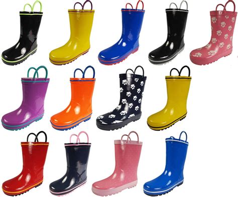 Norty Toddlers Big Kids Boys Girls Waterproof Rubber Rain Boots See