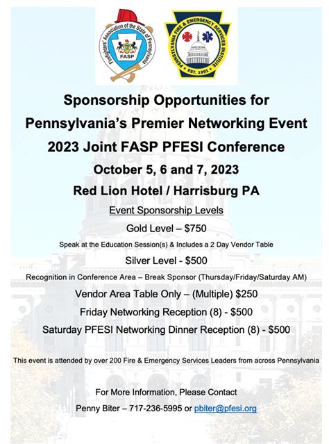 2023 Conference Sponsorships Pennsylvania Fire And Emergency Services