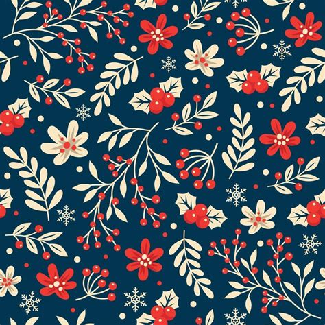 Winter Floral Seamless Pattern 3375980 Vector Art At Vecteezy