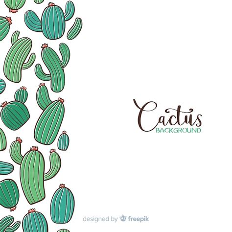 Free Vector | Cartoon cactus background