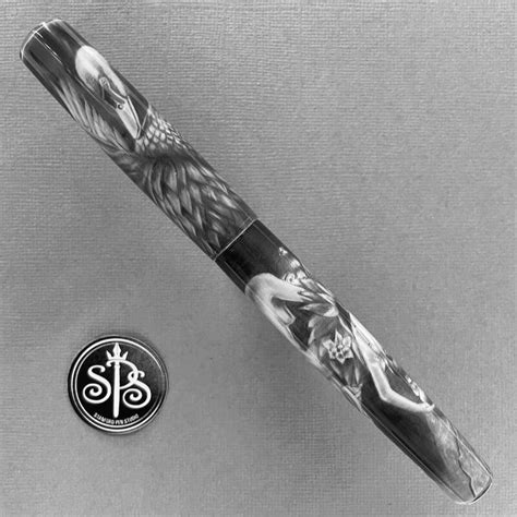 Spoken For The Black Swan Hand Painted Fountain Pen Stanford Pen Studio