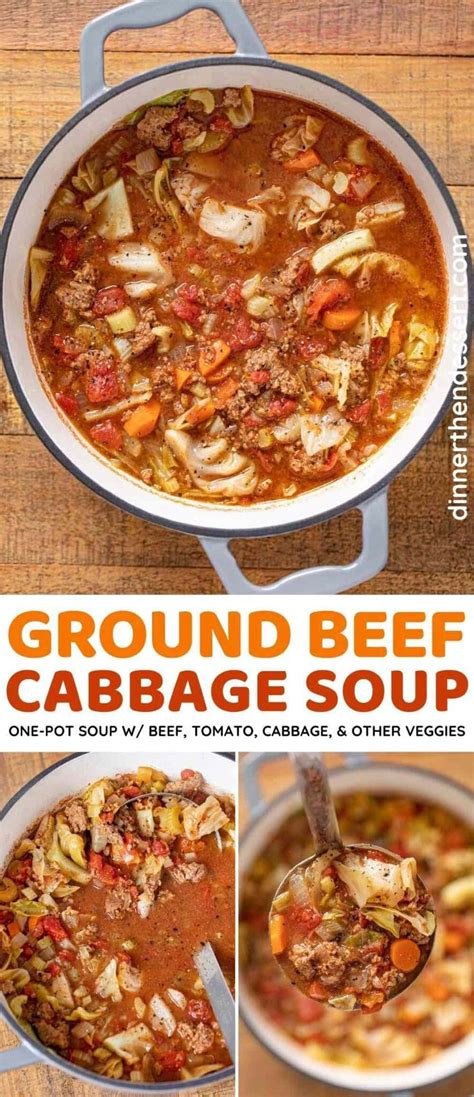 Ground Beef Cabbage Soup Stove Crockpot Or Ip Dinner Then Dessert