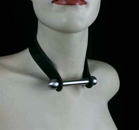 Collar Collar Mod. Bolt XL Leather Stainless Steel - Etsy