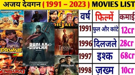 Ajay Devgan All Movie List 1991 2023 Ajay Devgan All Movie Hit Or