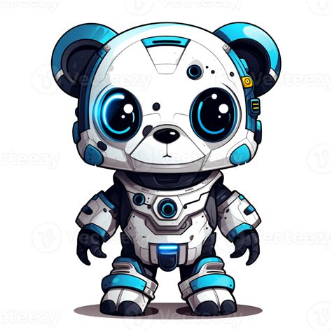 Cartoon Panda Robots T Shirt Sticker Funny Cyborg Ai Generated 34216784 Png