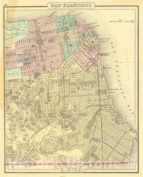 Historic Map 1878 San Francisco Vintage Wall Art Historic Pictoric