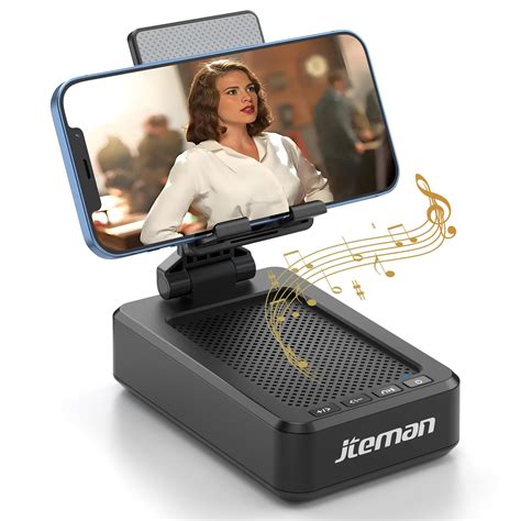 Cell Phone Stand With Wireless Bluetooth Speaker And Anti Slip Base Hd