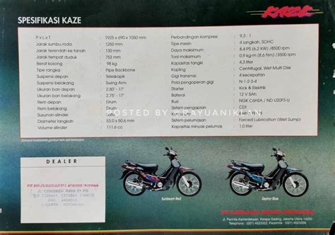 Spesifikasi Kawasaki Kaze Angin Motor Bebek Power 8hp