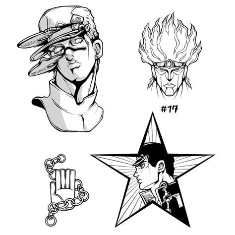 Four Different Star Tattoos With One Man S Face And The Other Is