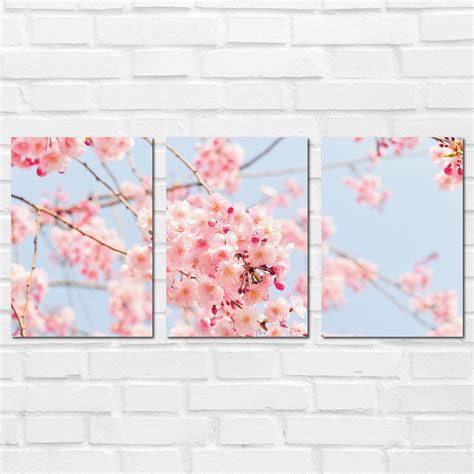 Quadro Decorativo Placas Em Mdf Flores De Cerejeira Rosa Elo