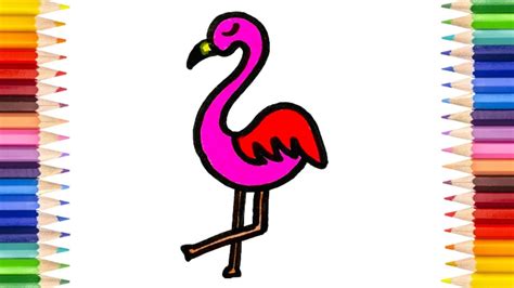 How To Draw A Flamingo 🦩 Easy Drawing For Kids Step By Step Draw