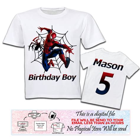 Spiderman Birthday Shirt Iron On Transfer Spiderman Birthday Shirt