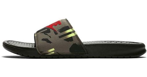 Nike Benassi Jdi Military Green Slippers For Men Lyst