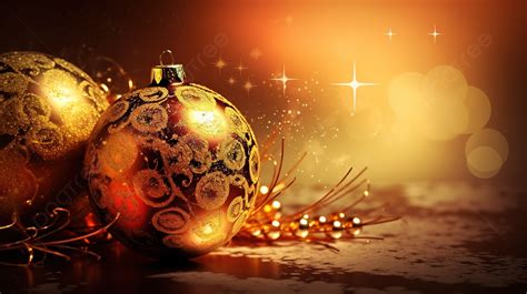 Two Gold Christmas Balls On A Gold Background Christimas Picture