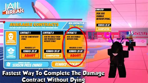 Fastest Way To Complete The Damage Contract Without Dying Roblox