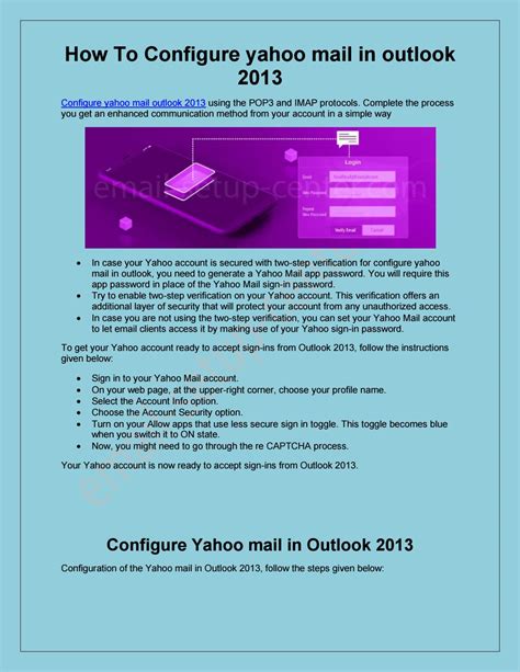 How To Configure Yahoo Mail In Outlook Printable Forms Free Online