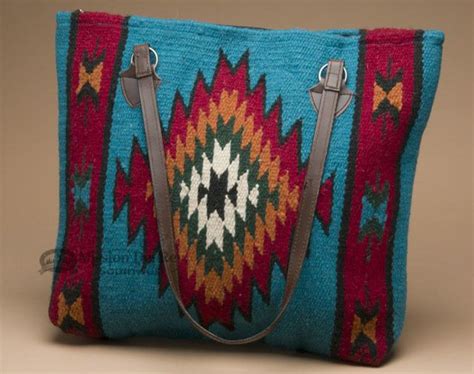 Southwest Tapestry Rug Wool Purse 18 X15 Turquoise Mmnib1 Wool