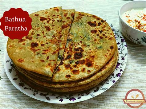 बथुआ आलू स्टफ्ड पराठा रेसिपी Bathua Aloo Stuffed Paratha Recipe Reetarani