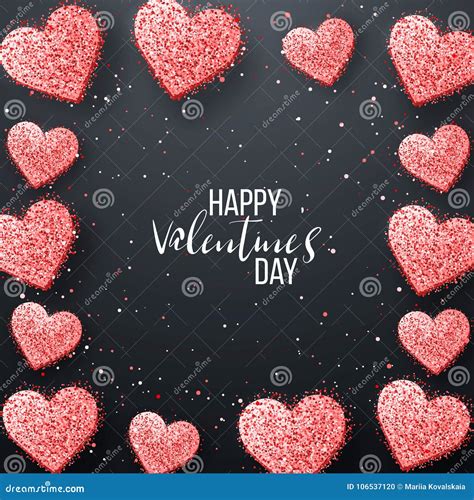 Happy Valentines Day And Weeding Design Elements Vector Illustration Pink Background With