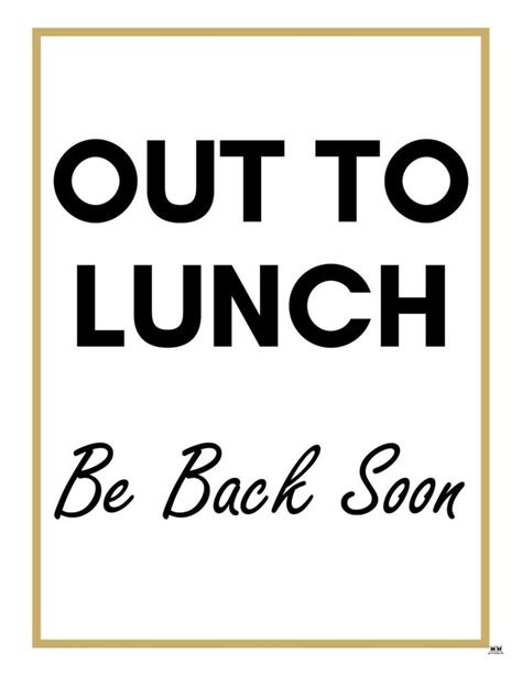 Out To Lunch Signs Free Signs Printabulls In Out To Lunch