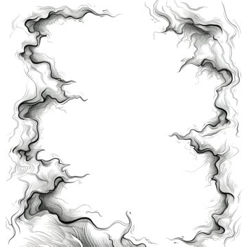 Fuzzy Doodle Line Art Frame Abstract Art Black PNG Transparent Image