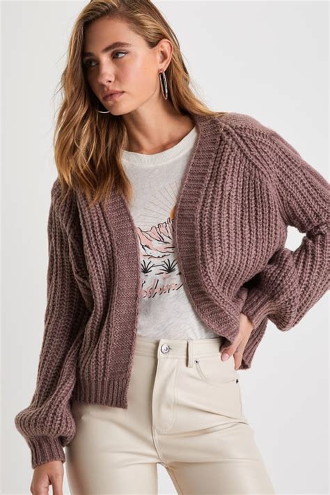 Cute Taupe Cardigan Cable Knit Cardigan Open Front Cardigan Lulus