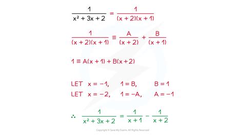 Integration Using Partial Fractions Edexcel A Level Maths Pure Revision Notes 2018