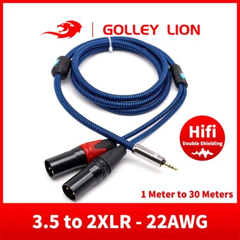 Golley Lion Mm Jack Male To Dual Xlr Male Splitter Cable For Mic