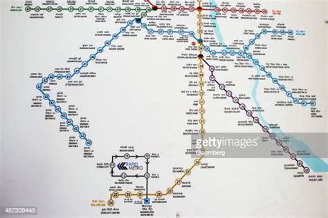 A network map shows the Rapid Metro line, operated by Rapid MetroRail... News Photo - Getty Images