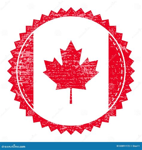 Grunge Rubber Stamp With Canada Flag Vintage Travel Stamp Stock Vector