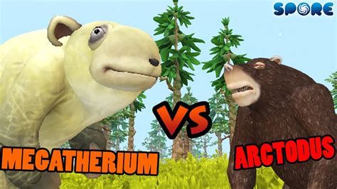 Megatherium Vs Arctodus Cenozoic Era Battle S2E13 SPORE YouTube